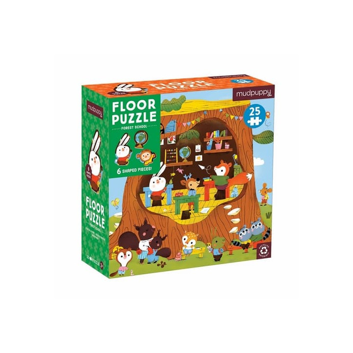 Mudpuppy Podlahové puzzle Lesní školka s tvarovanými dílky 25 dílků