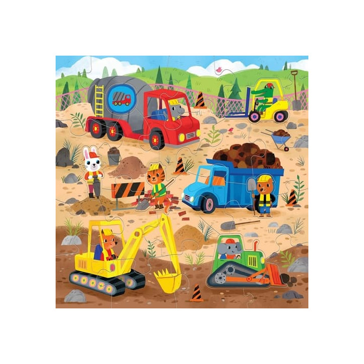 Mudpuppy Podlahové puzzle auta na stavbě 25 dílků