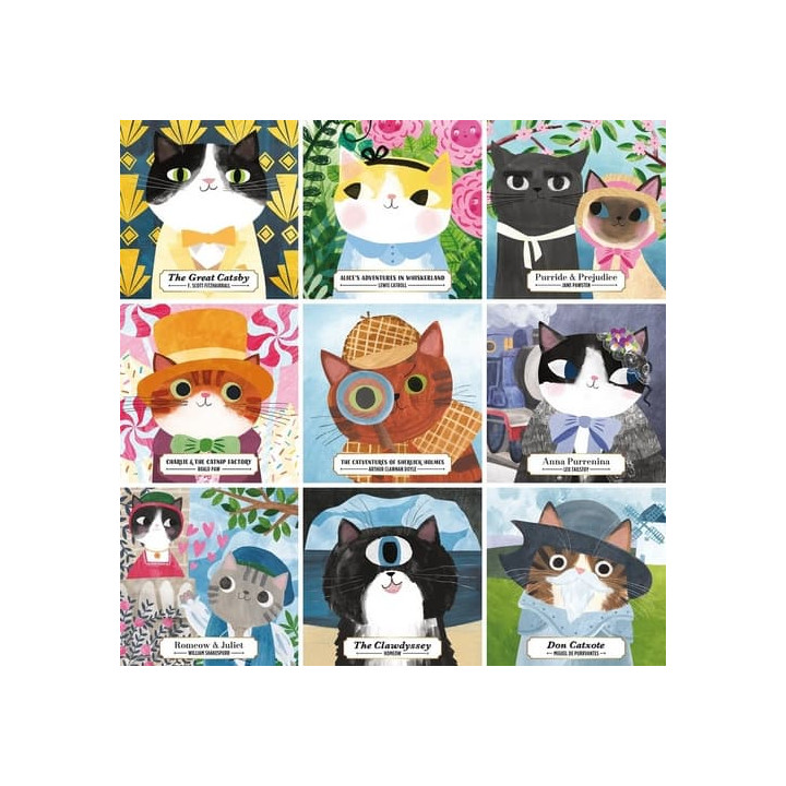 Mudpuppy Puzzle Bookish Cats 500 dílků