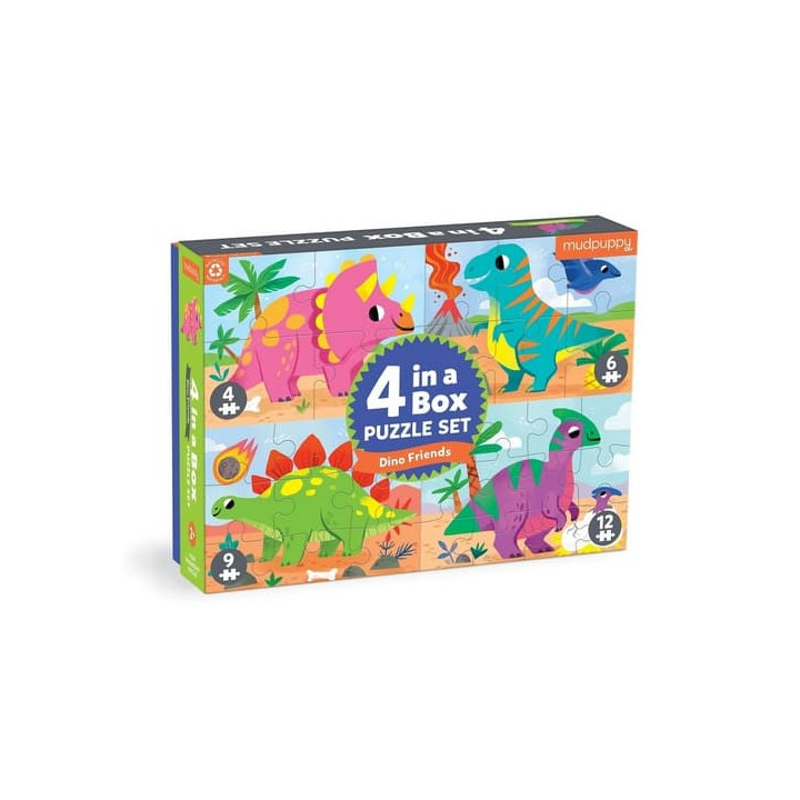 Mudpuppy Puzzle Dinosauři sada 4 v 1