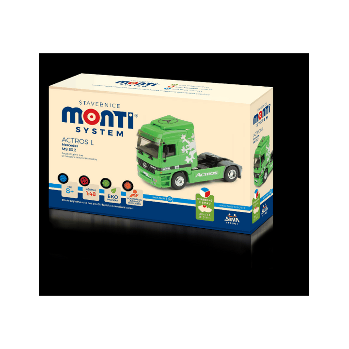 Stavebnice Monti System MS 53.2 Actros L (zelený) 1:48 v krabici 22x15x6cm