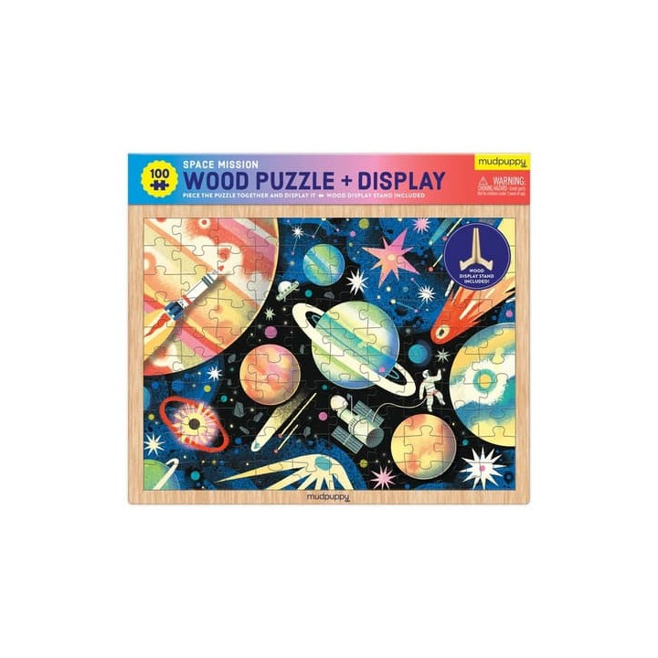 Mudpuppy Dřevěné puzzle Vesmírná mise 100 dílků