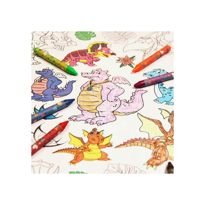 Ubrousky vybarvovací 12 ks dinosauři plast v sáčku 30x42x1cm