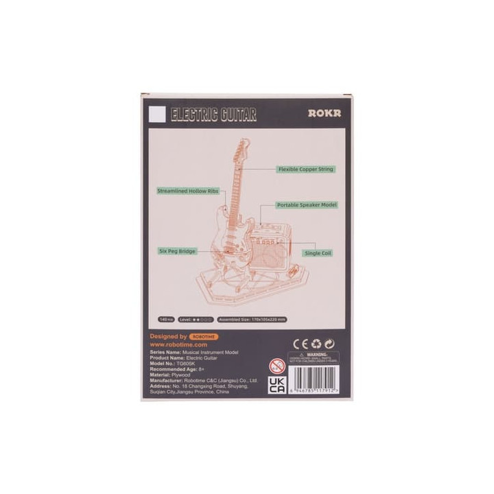 RoboTime dřevěné 3D puzzle Elektrická kytara