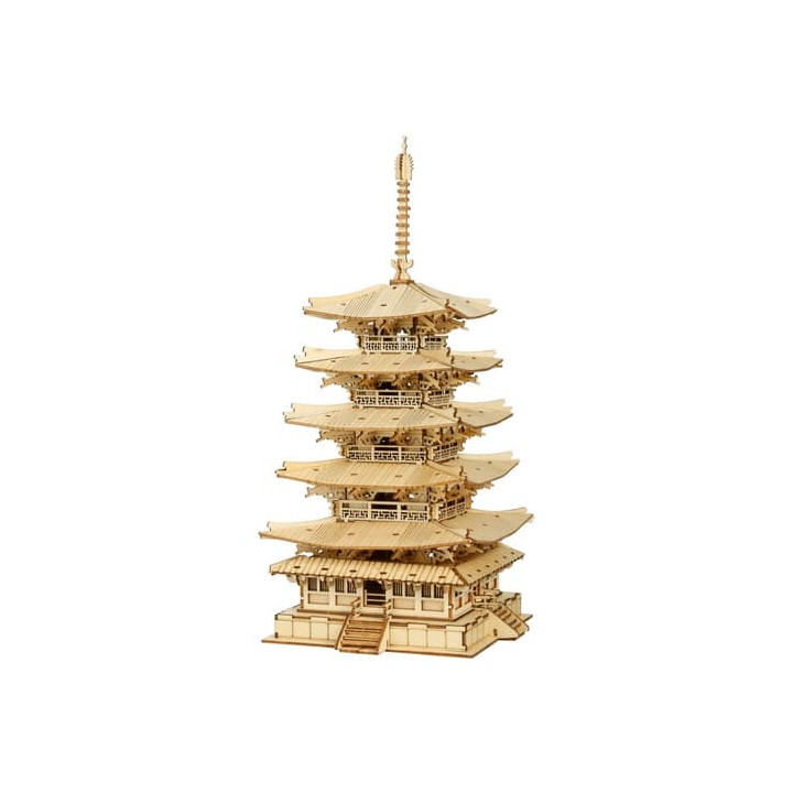RoboTime dřevěné 3D puzzle Pětipatrová pagoda
