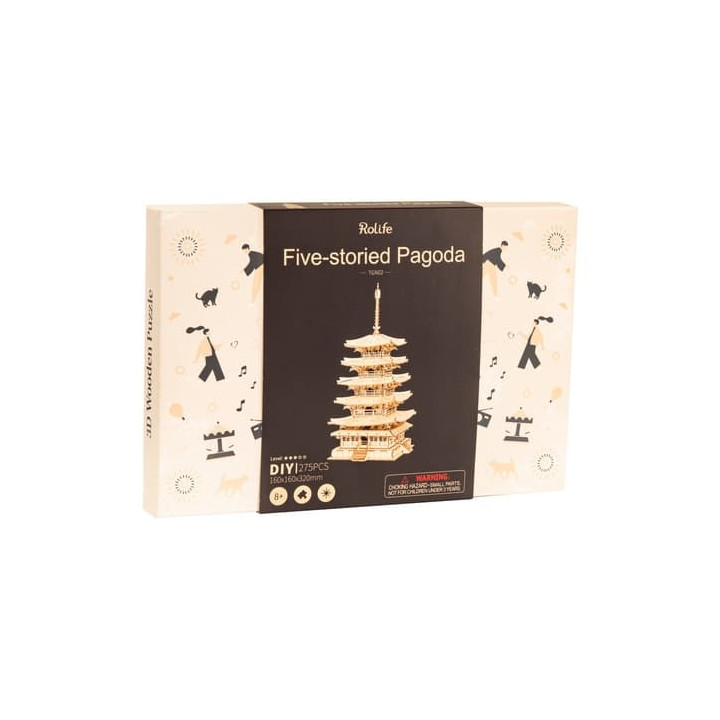RoboTime dřevěné 3D puzzle Pětipatrová pagoda