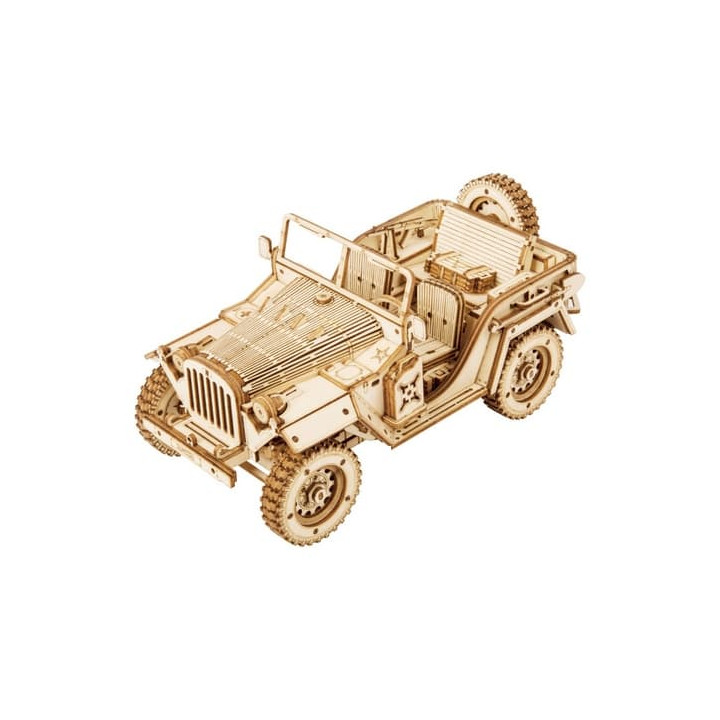 RoboTime dřevěné 3D puzzle Vojenský džíp