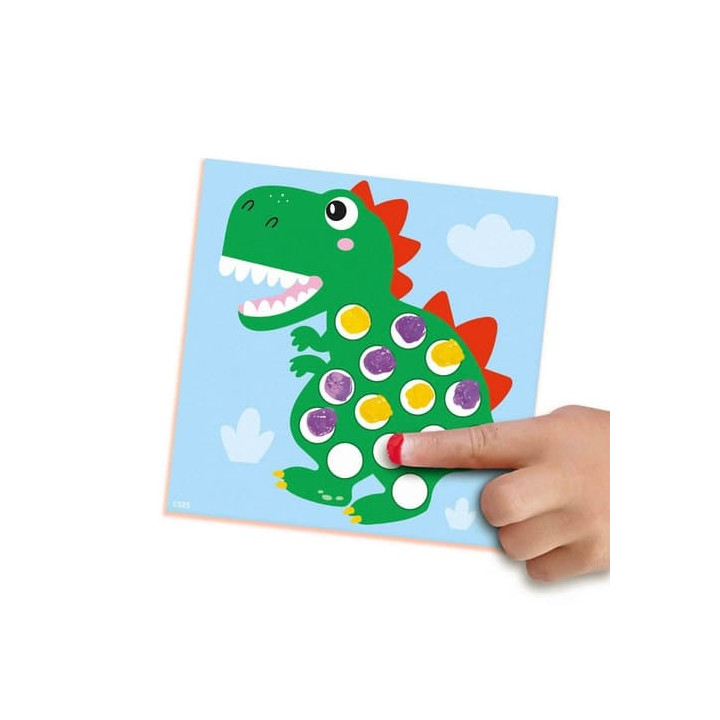 Prstové barvy - dobarvi si dinosaura