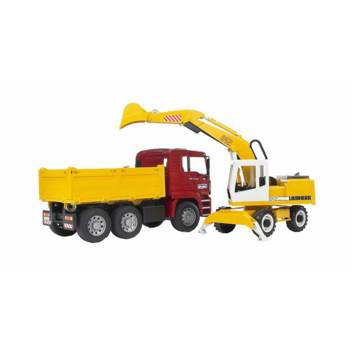 Bruder 2751 Nákladní auto MAN+bagr LIEBHERR