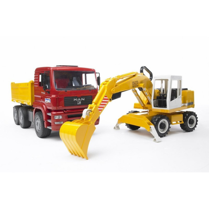 Bruder 2751 Nákladní auto MAN+bagr LIEBHERR