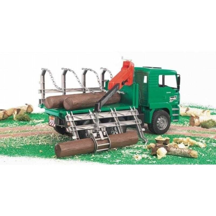 Bruder 2769 Nákladní auto MAN TGA Timber s nakládacím ramenem a 3 kmeny