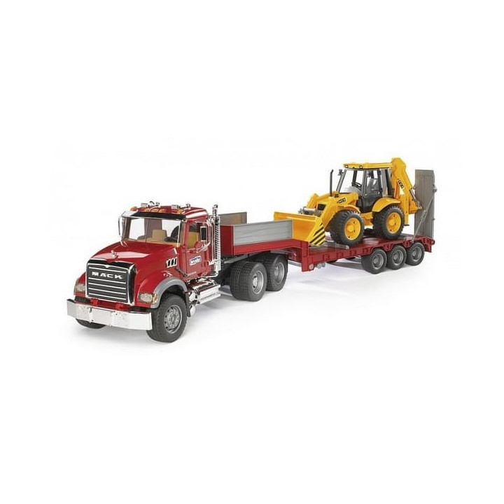 Bruder 2813 Nákladní auto Mack Granit s návěsem + bagr JCB 4CX