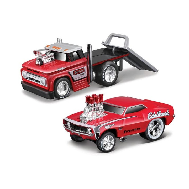 Maisto - Chevrolet C60 Flatbed 1969 Chevrolet Camaro SS, 1:64