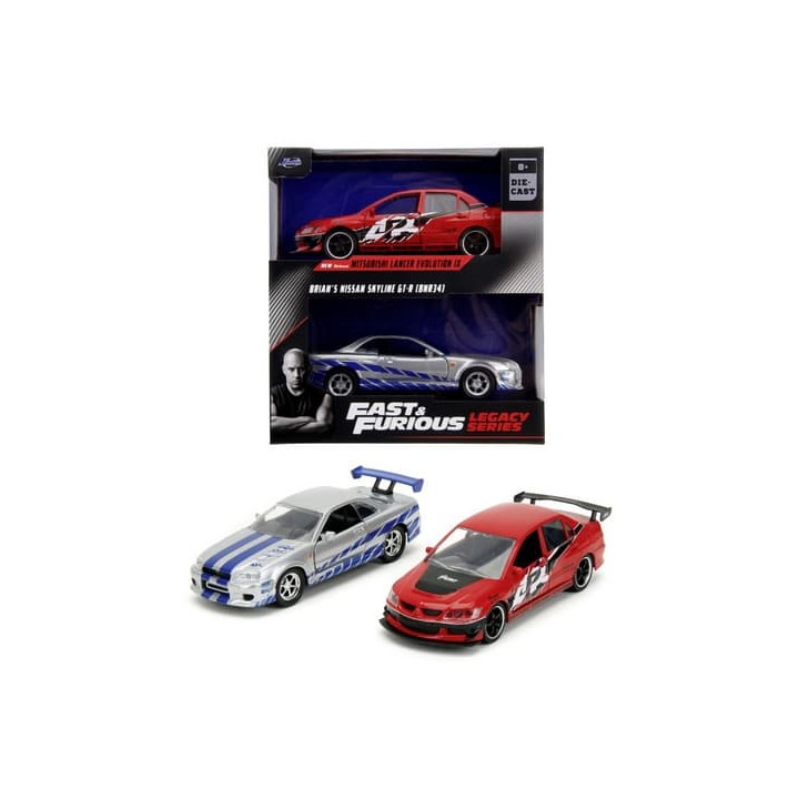 Rychle a zběsile Twin Pack 2006 Mitsubishi Lancer Evo IX + Brianův 2002 Nissan Skyline GTR R34