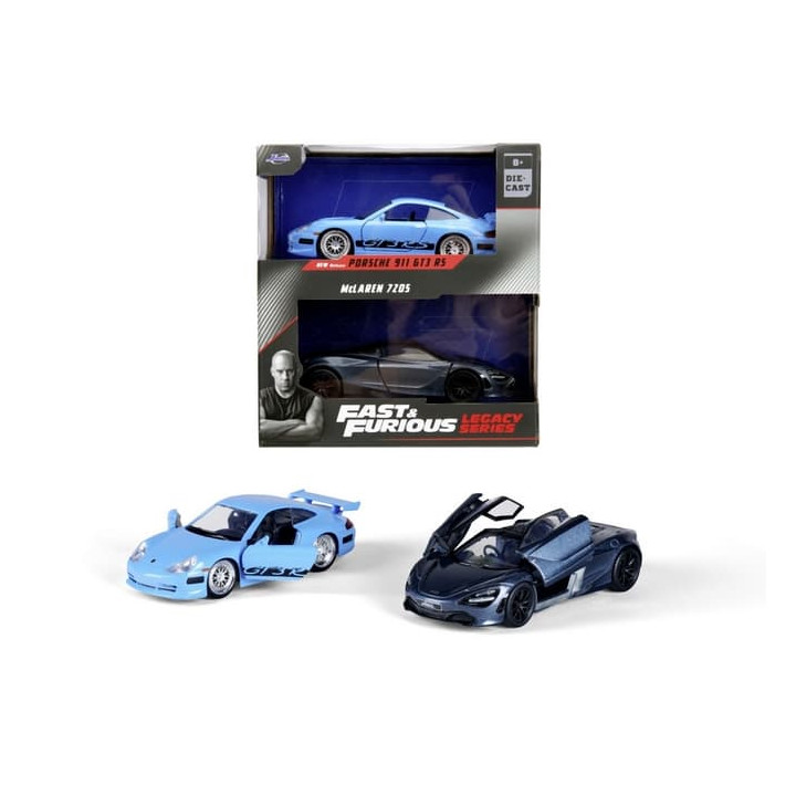 Rychle a zběsile Twin Pack Brianovo Porsche 996 GT3 RS a Shaw´s McLaren, 1:32 Wave 1/2