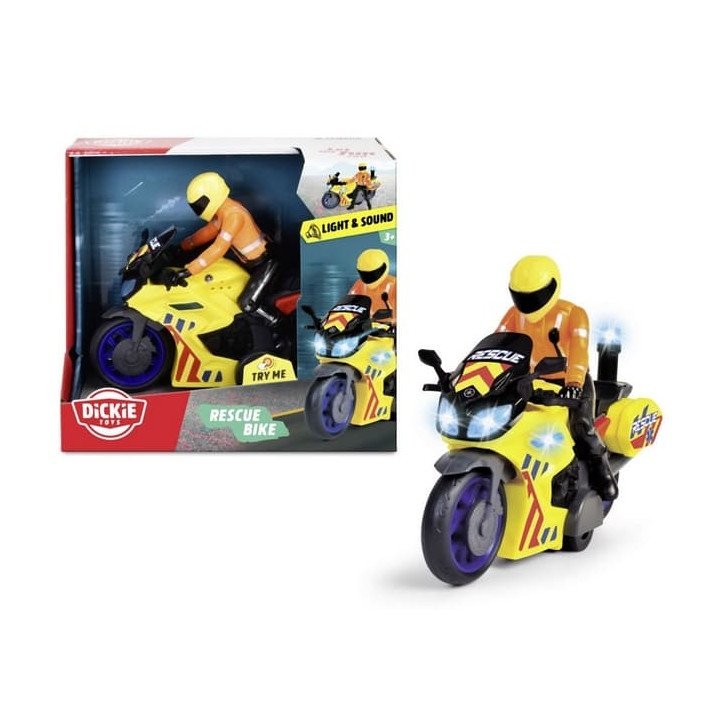 Záchranářský motocykl 17 cm s jezdcem