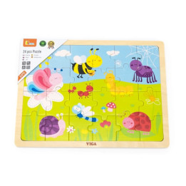 Dřevěné puzzle 24 dílků - louka