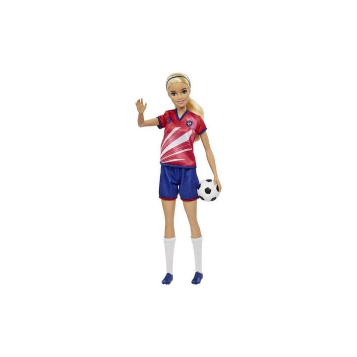 Barbie FOTBALOVÁ PANENKA - BARBIE V ČERVENÉM DRESU