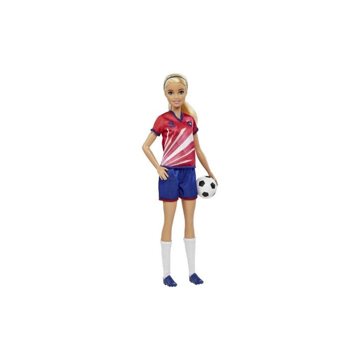 Barbie FOTBALOVÁ PANENKA - BARBIE V ČERVENÉM DRESU