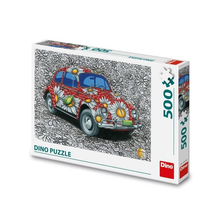 Dino Puzzle Malovaný VW Brouk 500 dílků