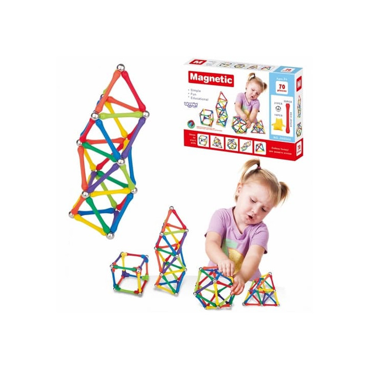Kreativní magentická stavebnice 70ks