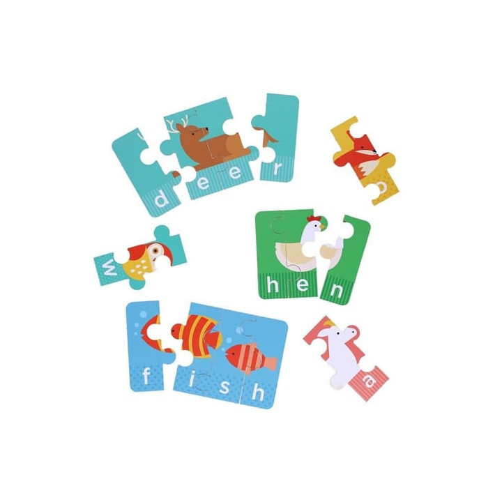 Petit Collage Moje první hláskování puzzle se zvířátky