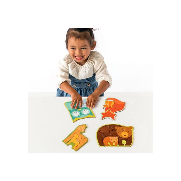Petit Collage První puzzle lesní zvířátka