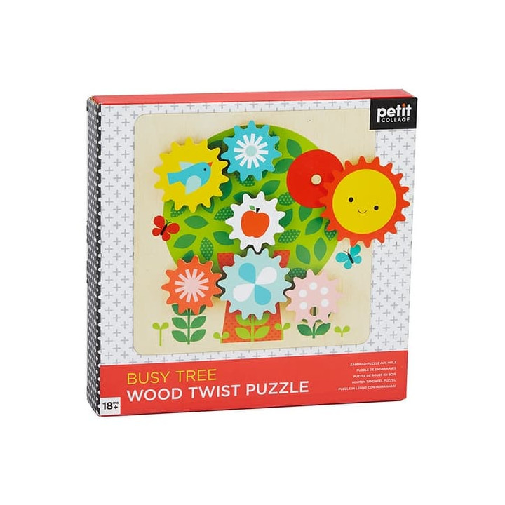 Petit Collage Puzzle ozubená kolečka stromeček