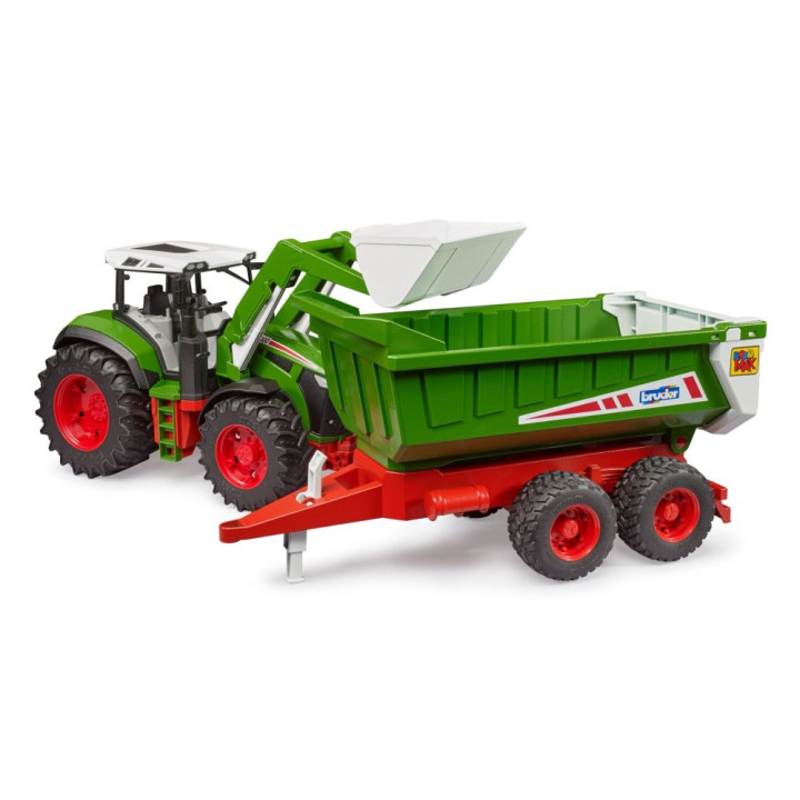 Bruder 3452 Traktor ROADMAX s čelním nakladačem a sklápěcím návěsem