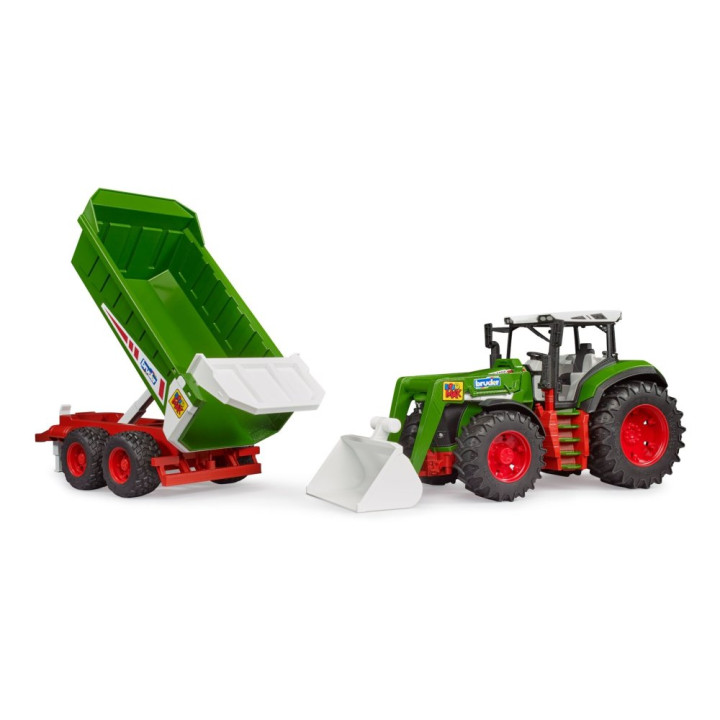 Bruder 3452 Traktor ROADMAX s čelním nakladačem a sklápěcím návěsem
