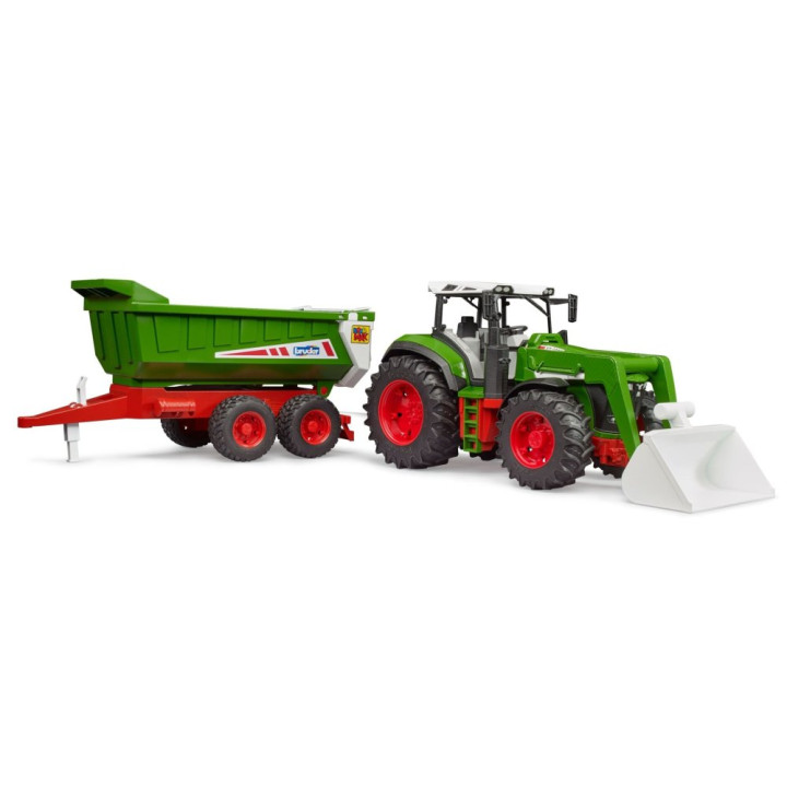 Bruder 3452 Traktor ROADMAX s čelním nakladačem a sklápěcím návěsem