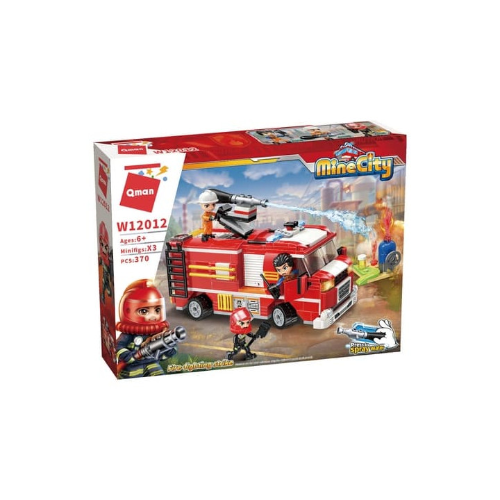 Qman Mine City Fire Line W12012 Cisternová automobilová stříkačka