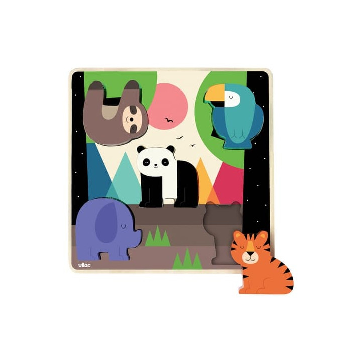 Vilac Vkládací zvukové puzzle Džungle