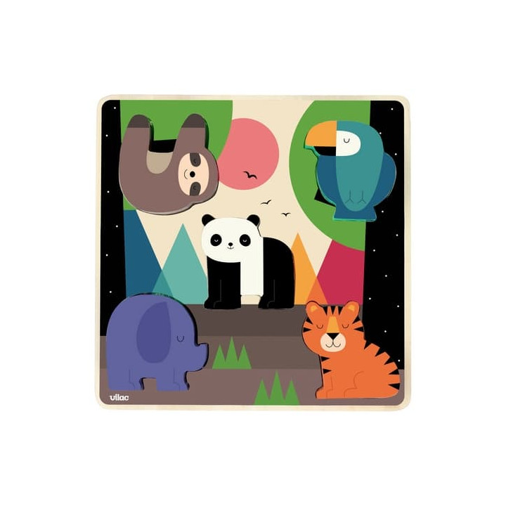 Vilac Vkládací zvukové puzzle Džungle