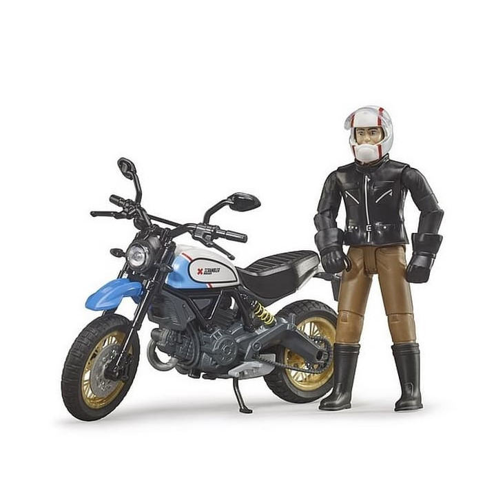 Bruder 63051 BWORLD Motocykl Scrambler Ducati Desert Sled s jezdcem