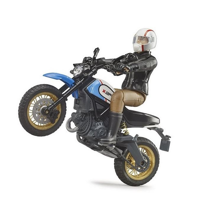 Bruder 63051 BWORLD Motocykl Scrambler Ducati Desert Sled s jezdcem
