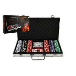Poker sada 300ks + karty + kostky v hliníkovém kufříku v krabici