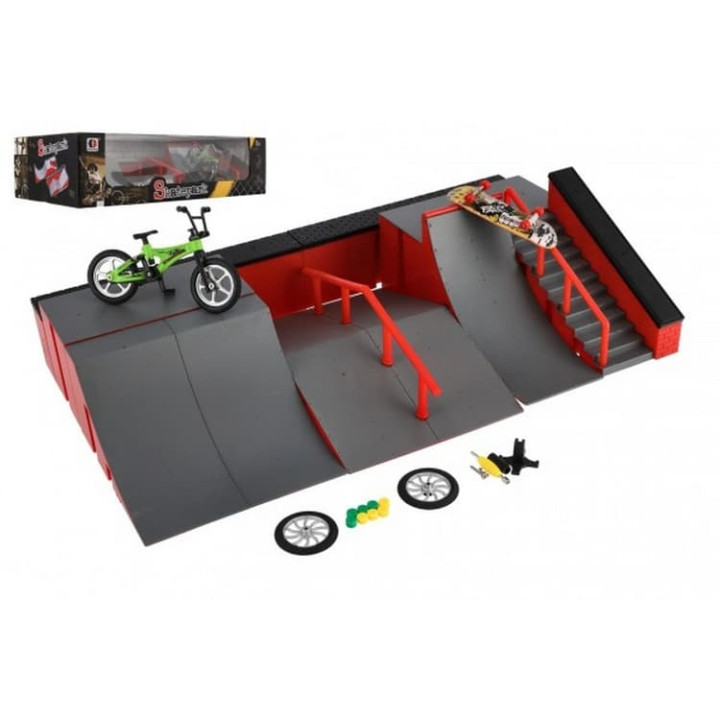 Skatepark - rampy,kolo prstové,skateboard prstový plast s doplňky