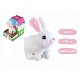 Králík Ben plyš/plast 16x17cm na baterie se zvukem s pohybem v krabici