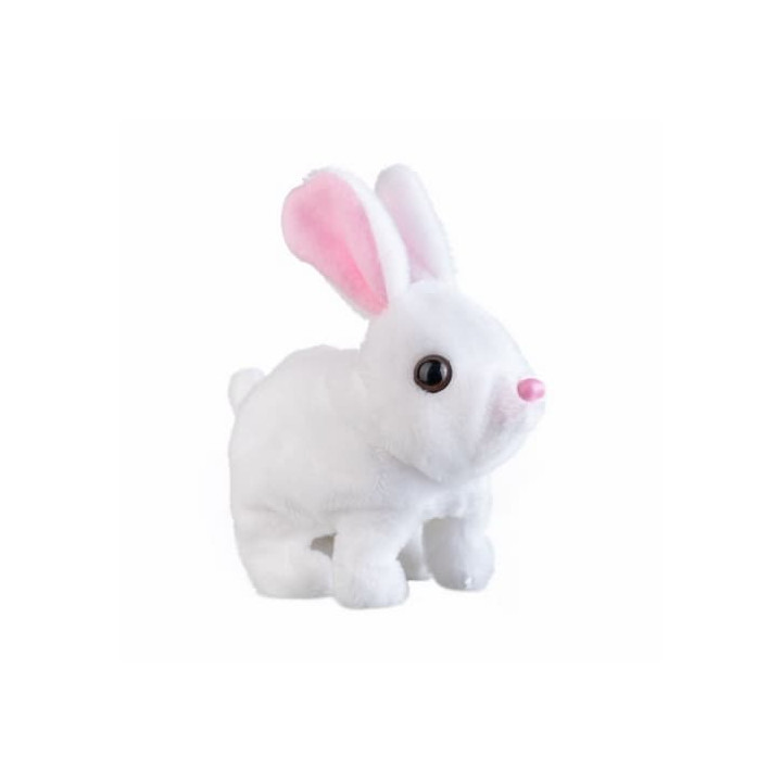 Králík Ben plyš/plast 16x17cm na baterie se zvukem s pohybem v krabici