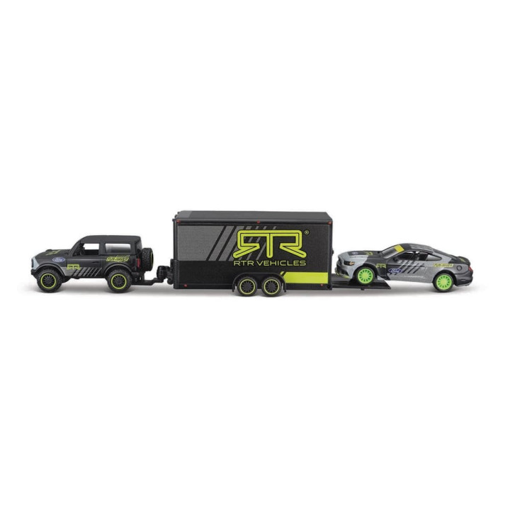 Maisto - Ford Bronco 2021, Car Trailer, Ford Mustang GT 2015, 1:64