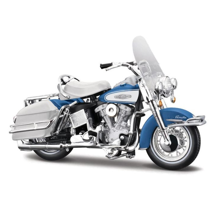 Maisto - HD - Motocykl - 1966 FLH Electra Glide, modro-bílá, série 44, 1:18