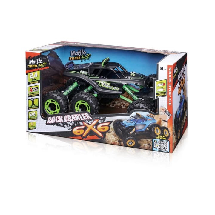 Maisto RC – Rock Crawler 6x6, matně černá, 2,4 GHz, XTR