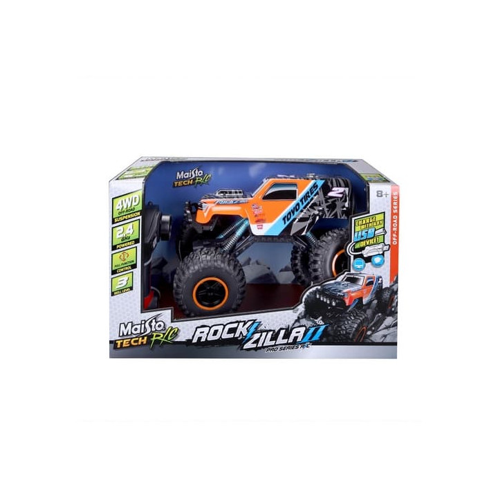 Maisto RC – ROCKZILLA II, oranžovo-černá, 2,4GHz, USB, 4WD, XTR