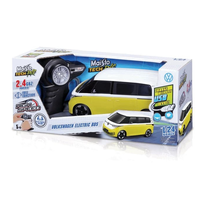 Maisto RC - 1:24 RC Premium - Volkswagen Electric Bus, žlutá, 2,4 GHz, USB
