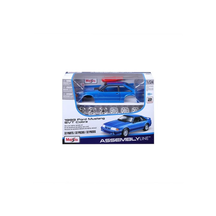 Maisto - 1993 Ford Mustang SVT Cobra, metal modrá, assembly line, 1:24