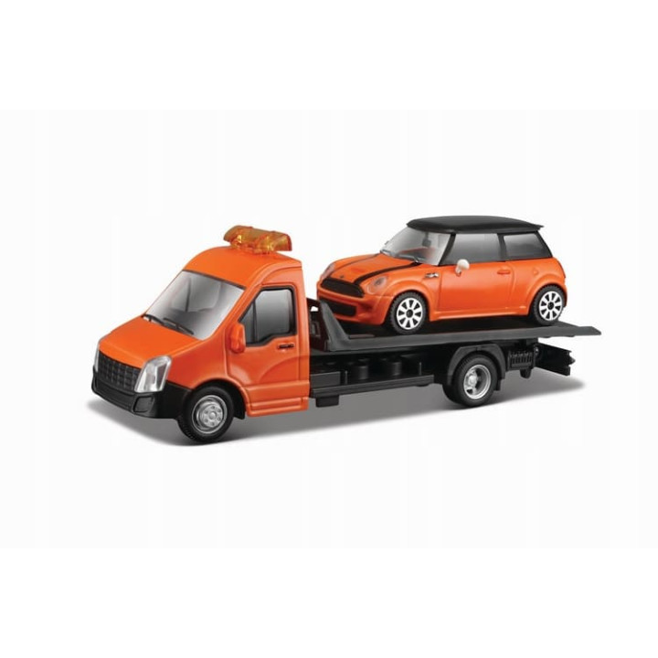 Bburago 1:43 Odtahovka + Mini Copper S oranžové