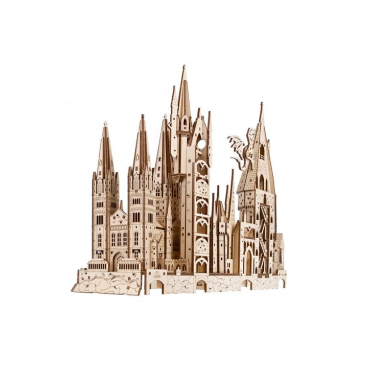 Ugears 3D dřevěné mechanické puzzle Hrad Bradavice, Harry Potter