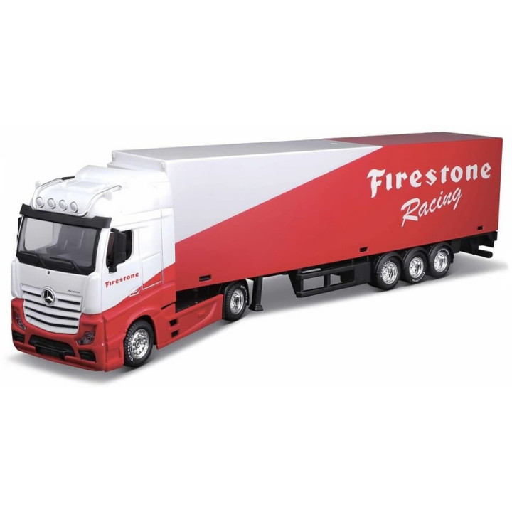 Bburago 1:43 Nákladní automobil s přívěsem MB Actros Gigaspace Firestone
