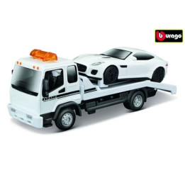Bburago 1:43 Odtahový vůz s plošinou w/Jaguar F-Type R Dynamic (V6)